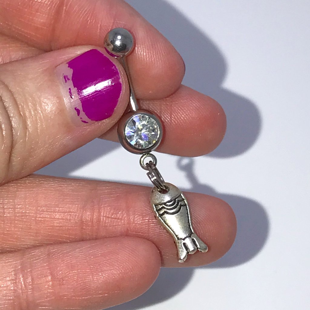 Fish Design Dangle Belly Ring